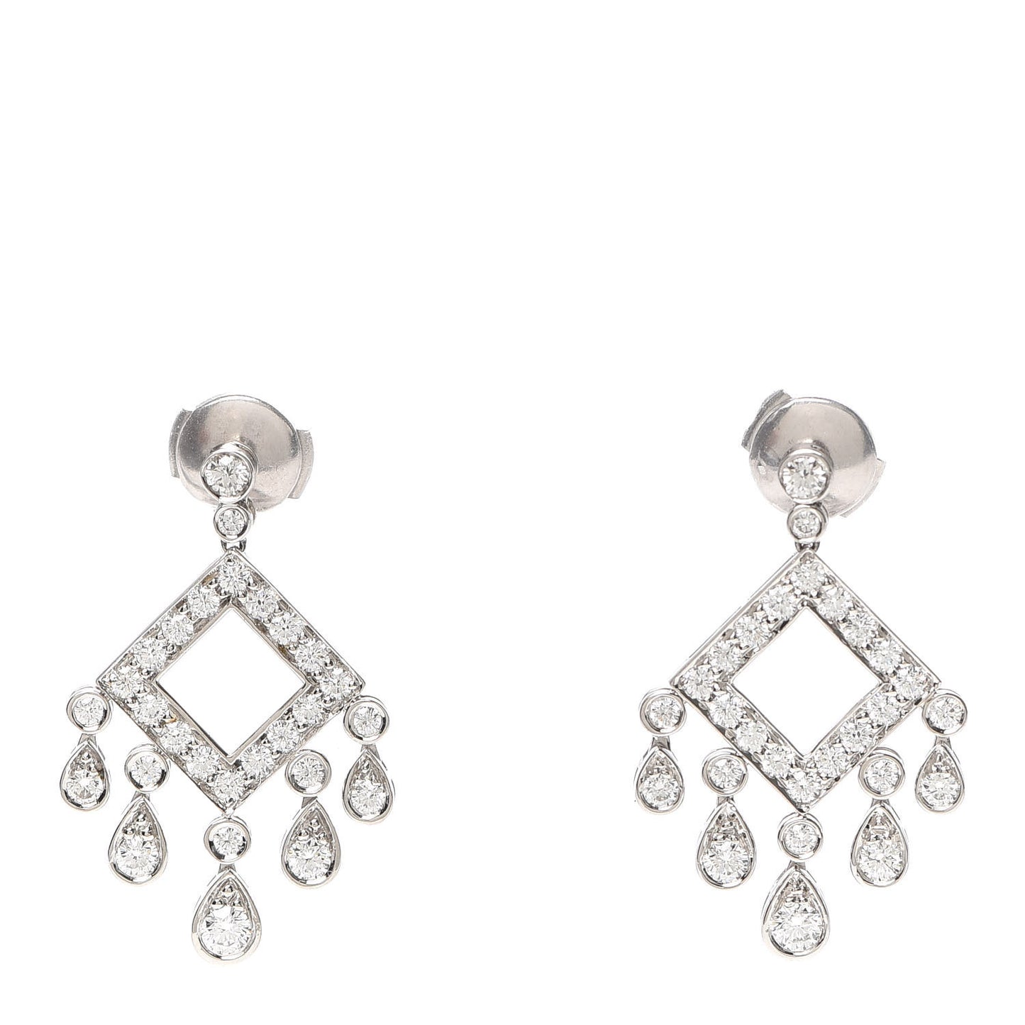 Platinum Diamond Legacy Square Drop Earrings