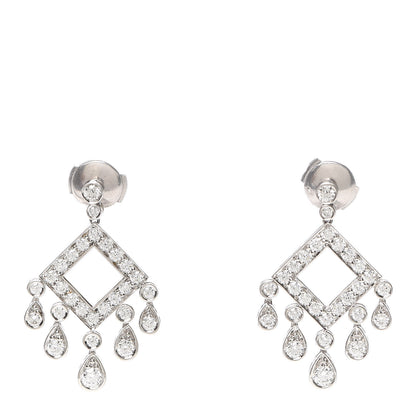 Tiffany Platinum Diamond Legacy Square Drop Earrings 1 of 4