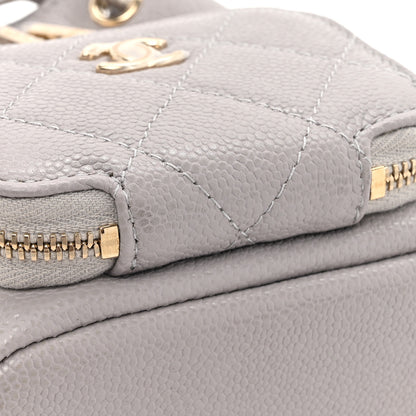 Chanel Caviar Quilted Mini CC Pocket Bucket Bag Grey 11 of 12