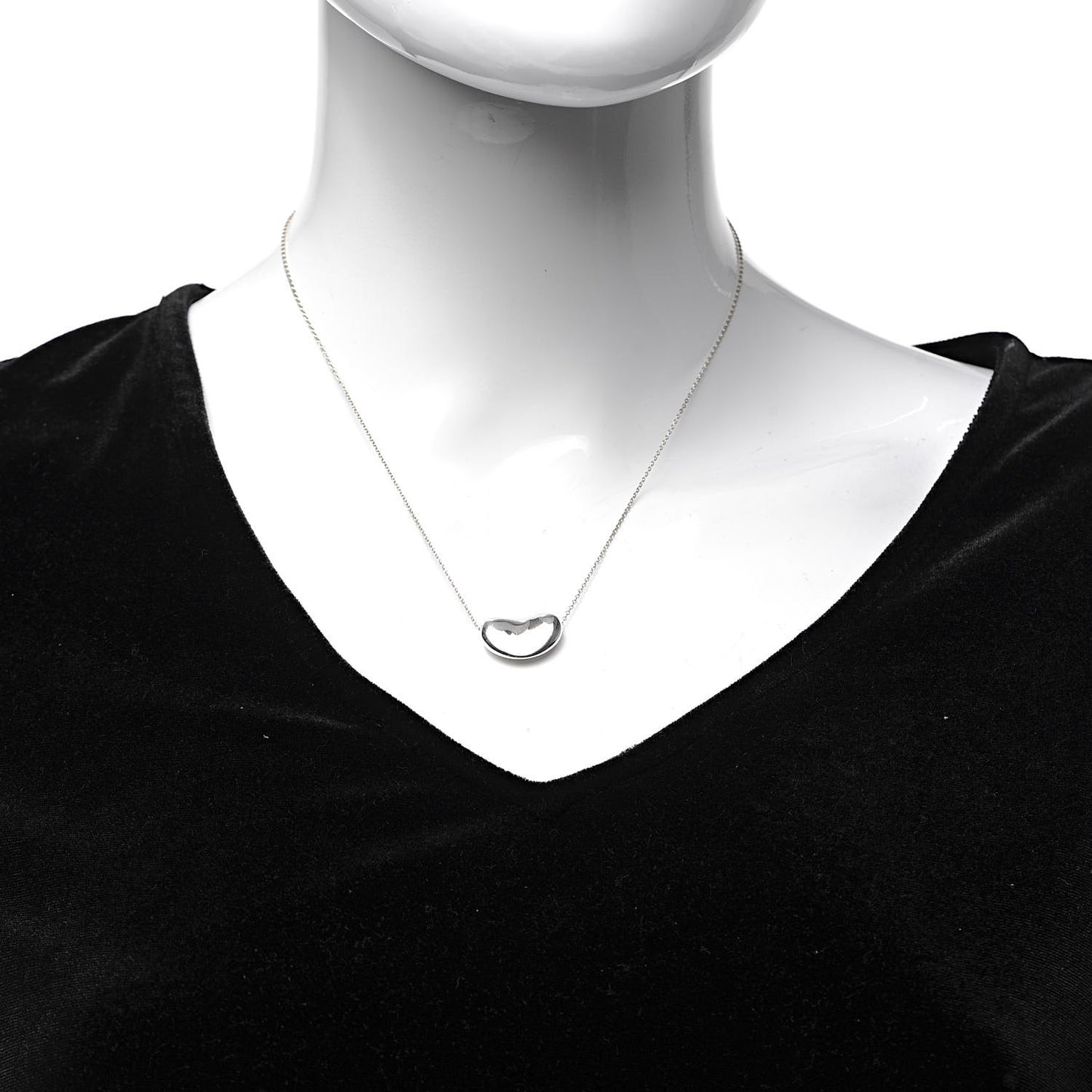 Sterling Silver 20mm Elsa Peretti Bean Pendant Necklace