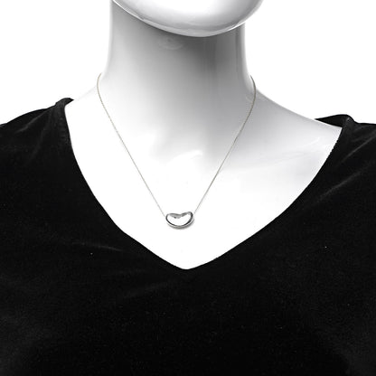 Tiffany Sterling Silver 20mm Elsa Peretti Bean Pendant Necklace 2 of 6