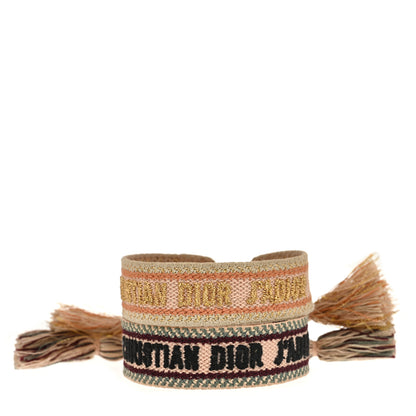 Christian Dior Woven Cotton J'Adior Friendship Bracelet Set Gold Pink 1 of 4