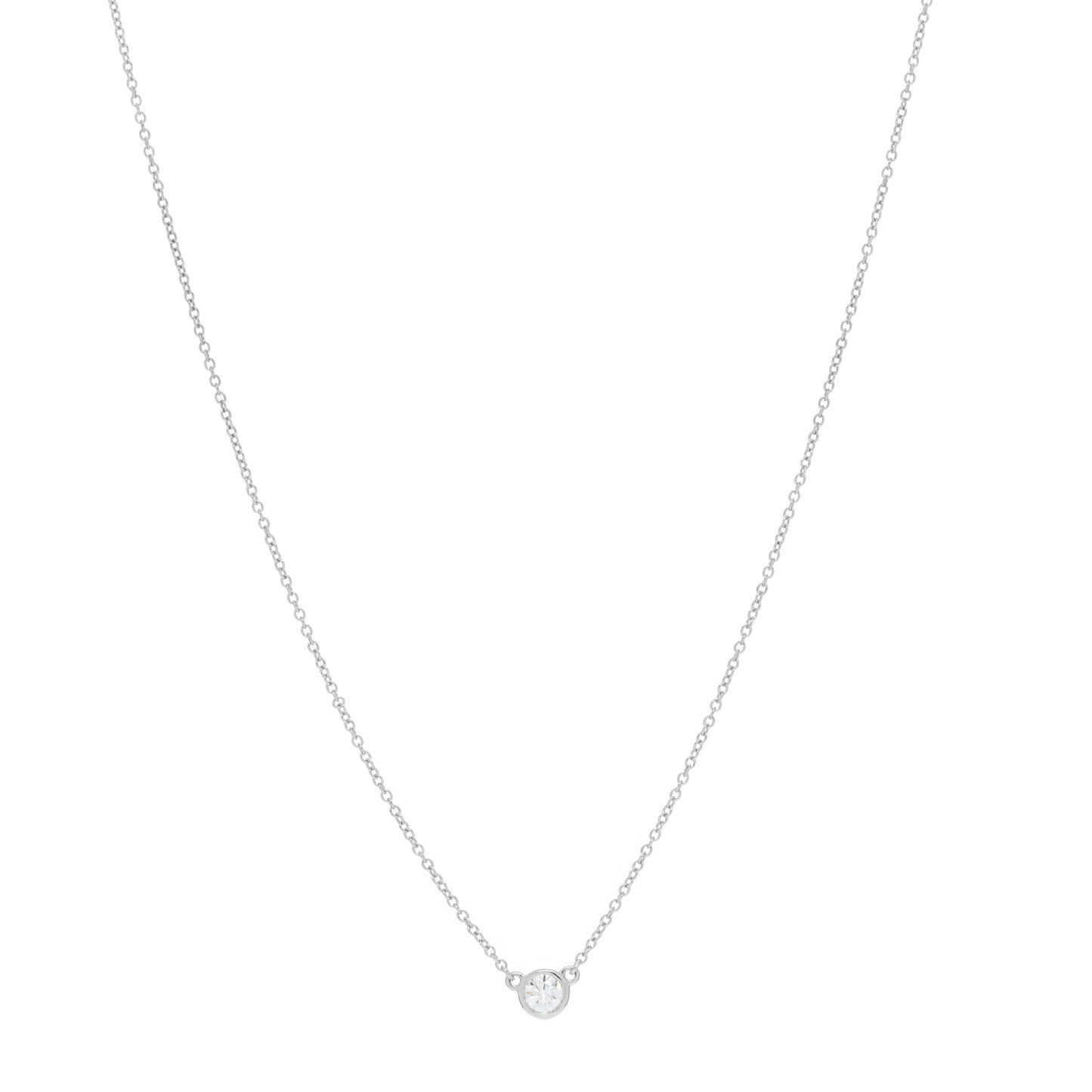 Platinum Diamond .22ct Elsa Peretti Diamonds By The Yard Pendant Necklace