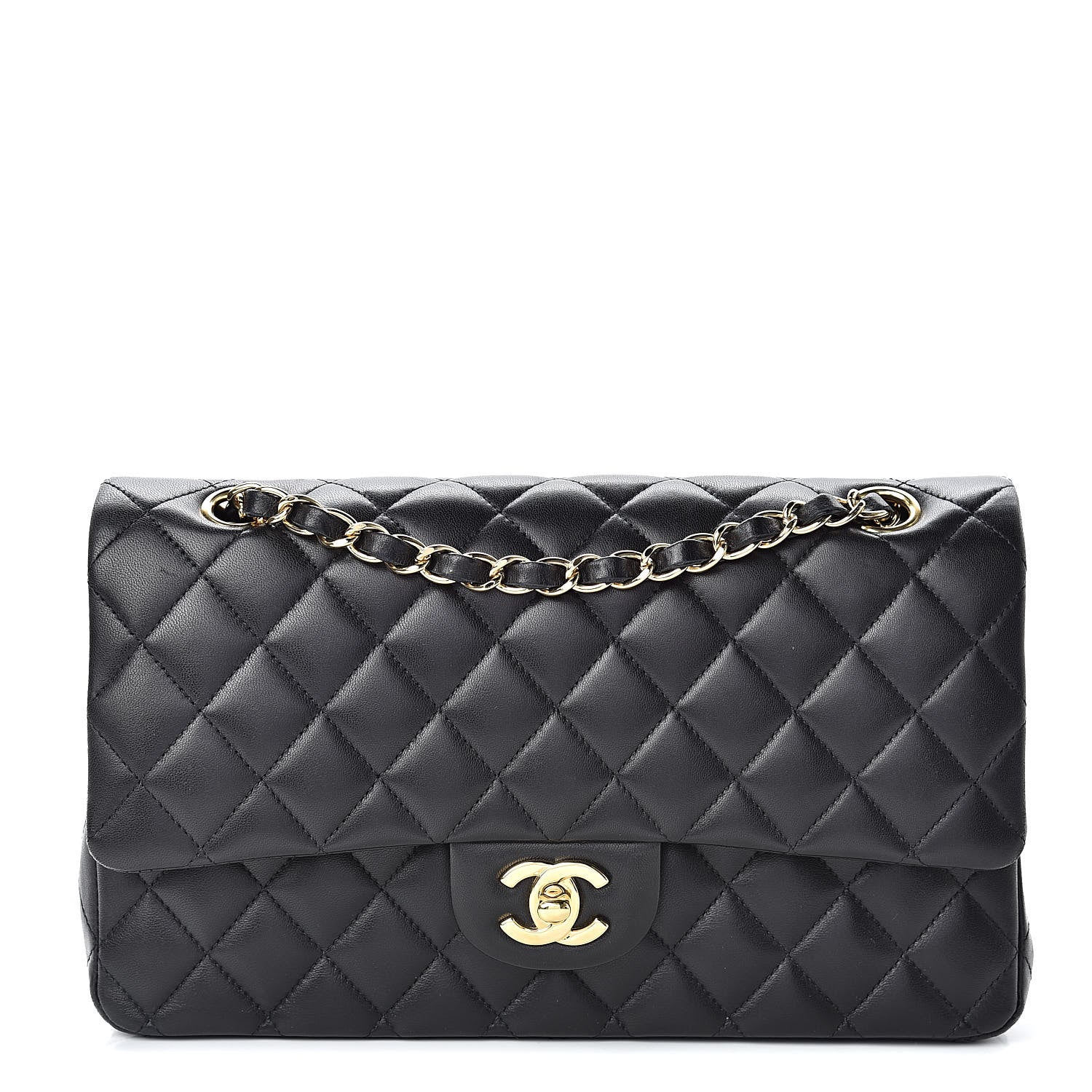 Chanel Lambskin Quilted Medium Double Flap Black 1 of 13