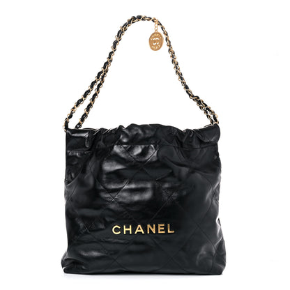Chanel Shiny Calfskin Quilted Small Chanel 22 Black 3 of 12