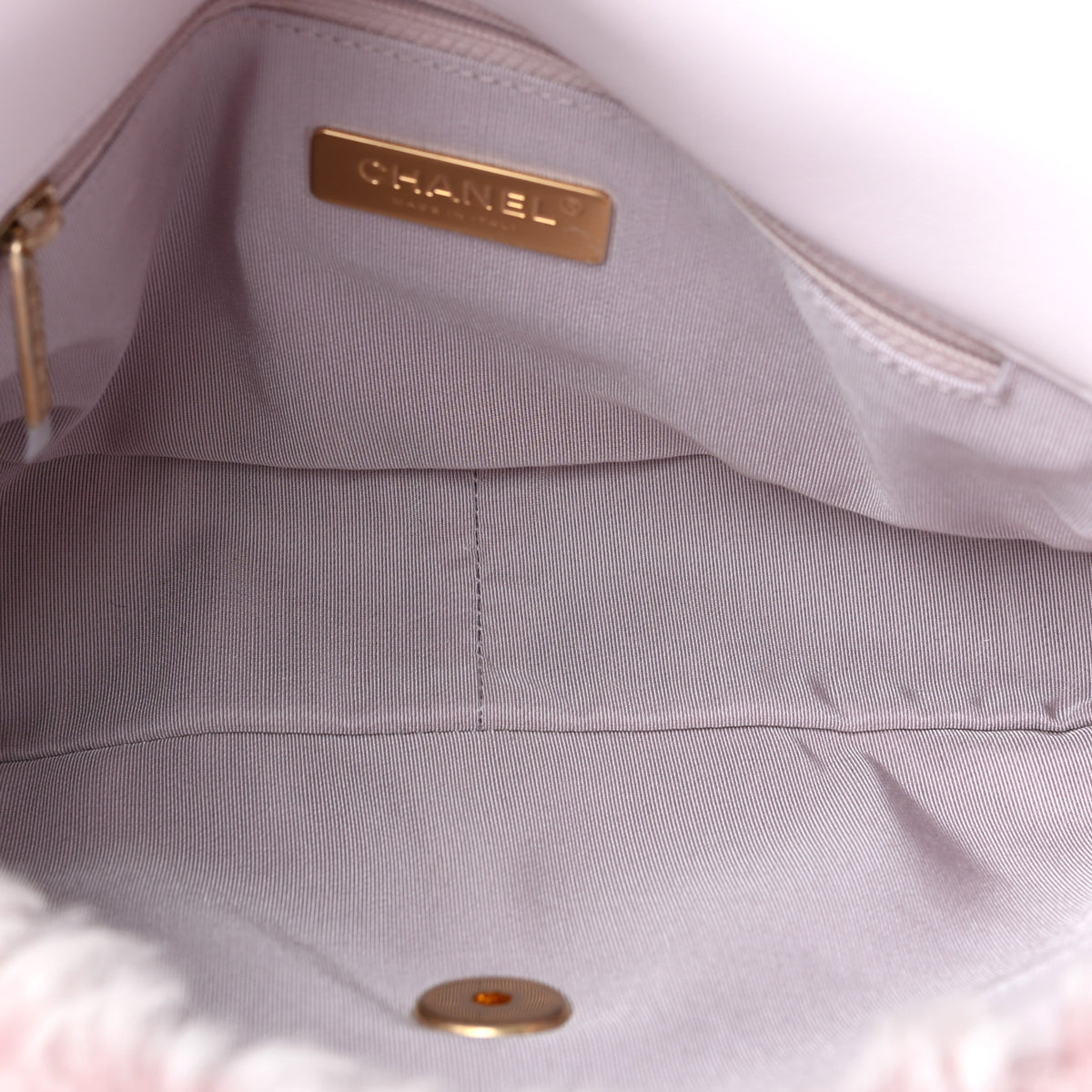 Shearling Sheepskin Medium Chanel 19 Flap Light Pink