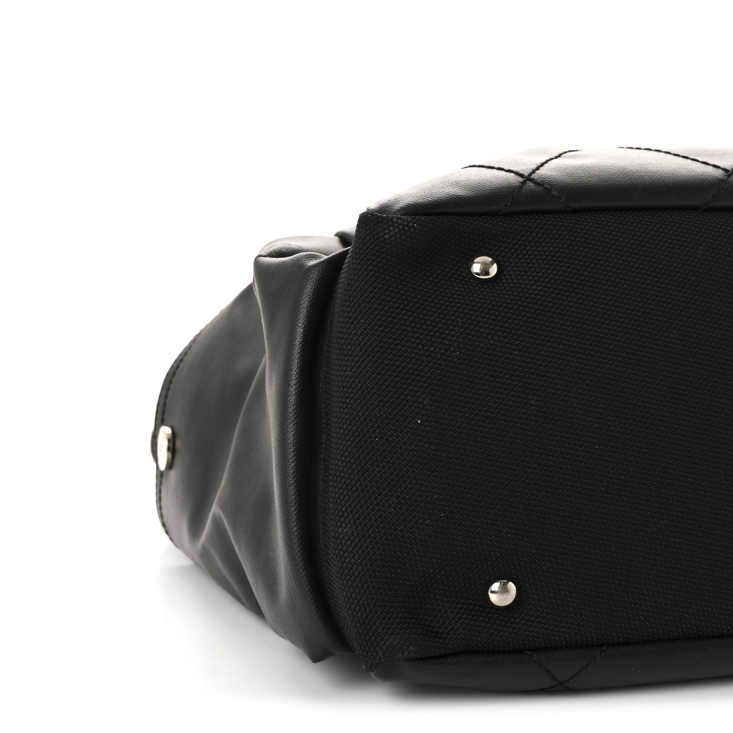 Coated Canvas Quilted Large Paris Biarritz Tote Black