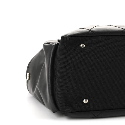 Chanel Coated Canvas Quilted Large Paris Biarritz Tote Black 9 of 10