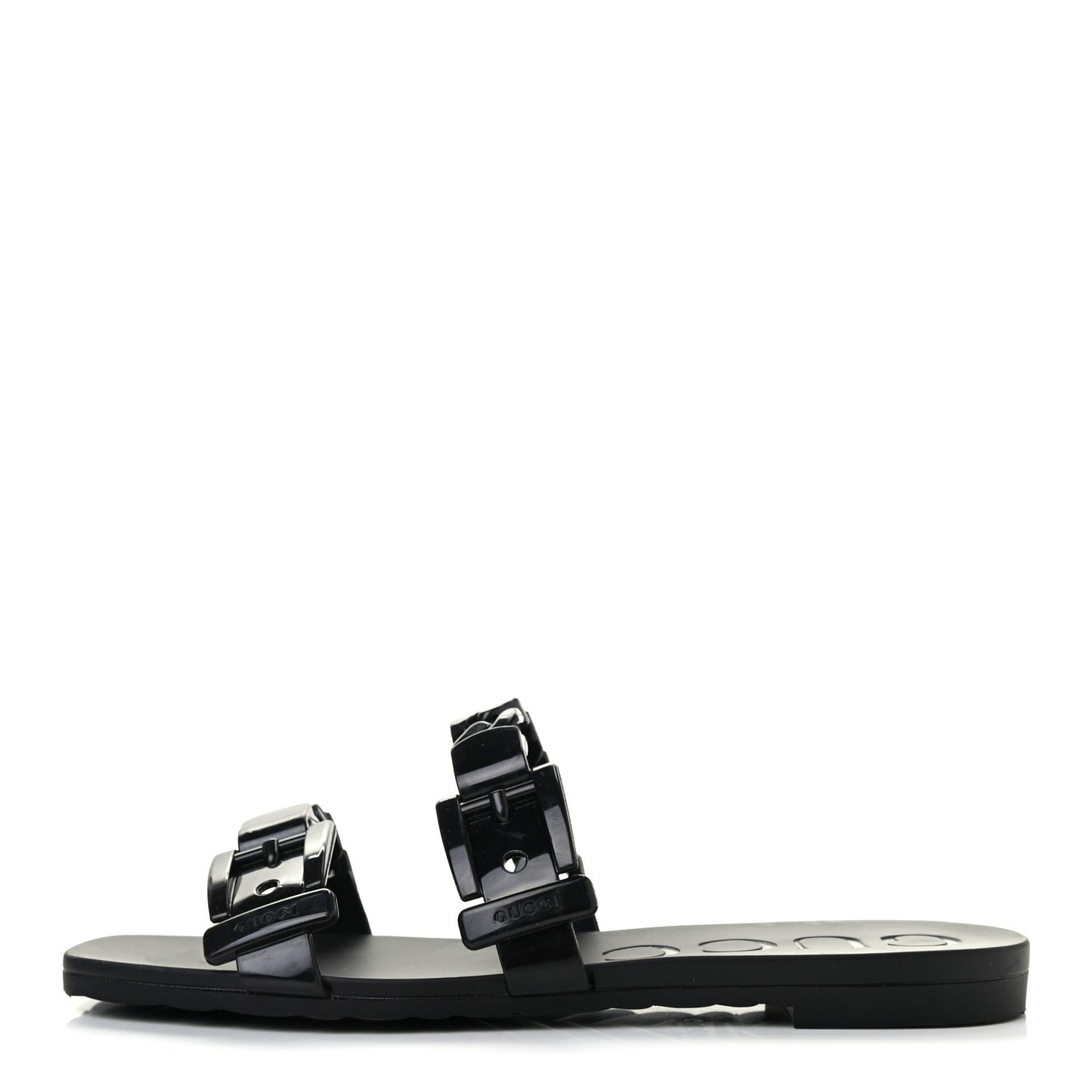 Rubber Womens Slide Sandals 35 Black