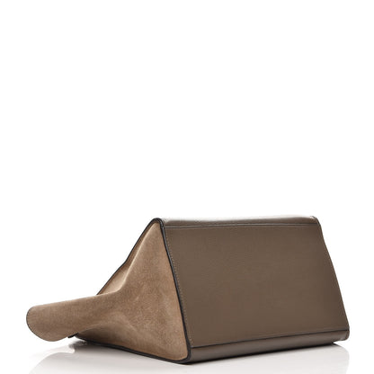 Celine Drummed Calfskin Suede Medium Trapeze Souris 5 of 10