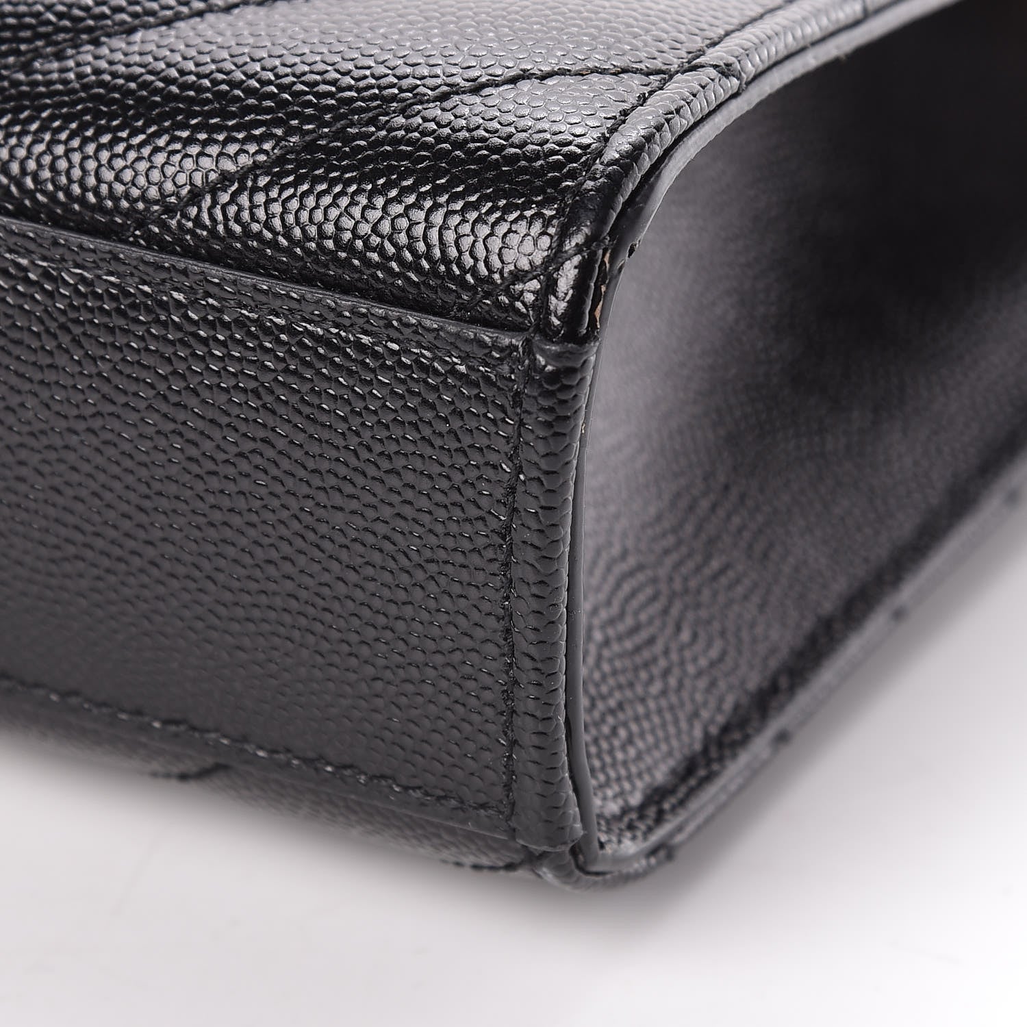 Saint Laurent Grain De Poudre Matelasse Chevron Medium Monogram Satchel Black 10 of 11