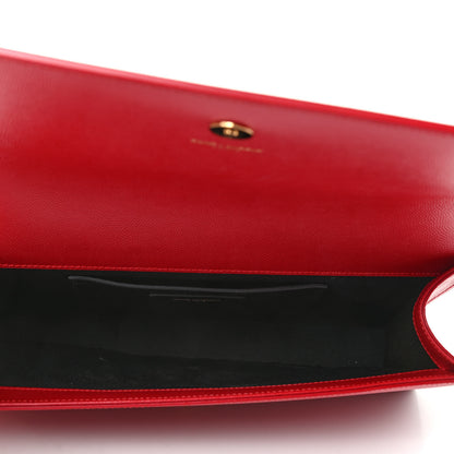 Saint Laurent Grain De Poudre Classic Monogram Cassandre Clutch New Red 5 of 6