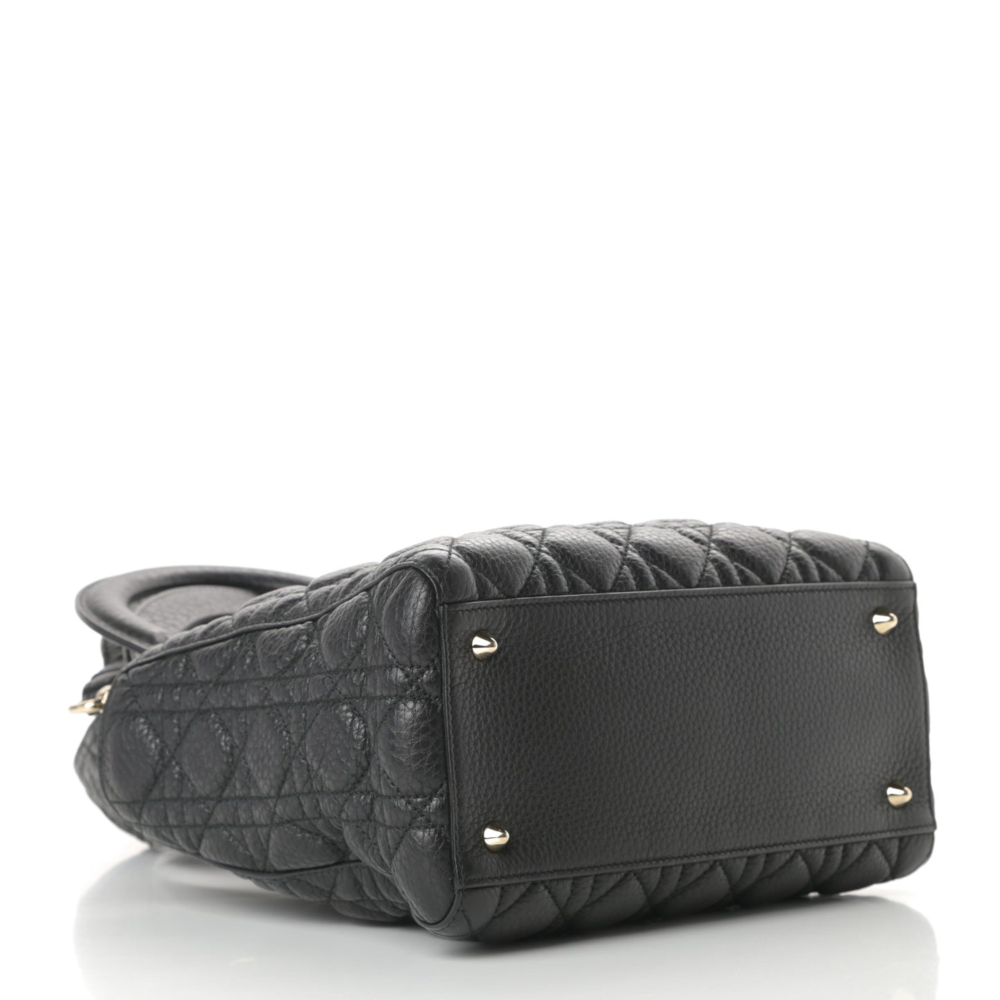 Grained Calfskin Cannage Medium Supple Lady Dior Black