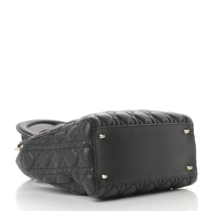Christian Dior Grained Calfskin Cannage Medium Supple Lady Dior Black 4 of 11