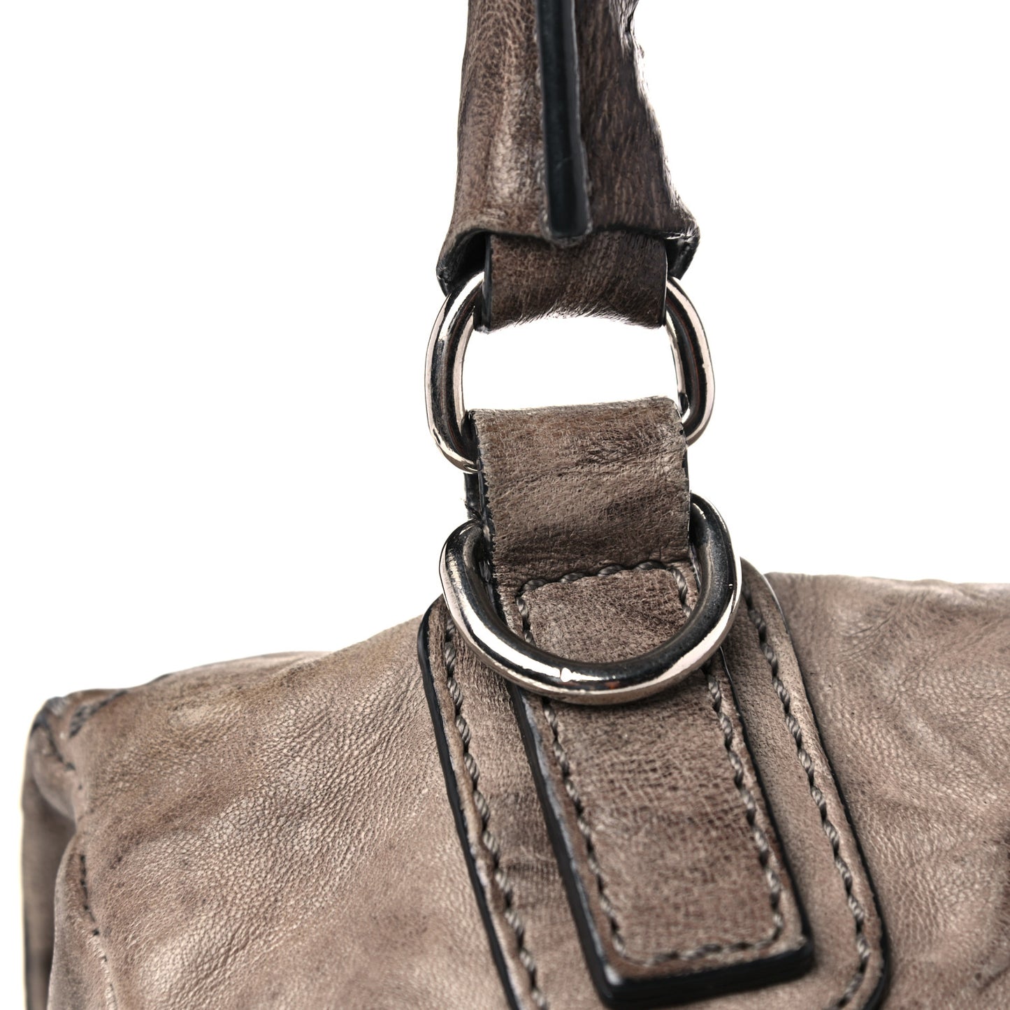 Tumbled Sheepskin Small Pandora Charcoal