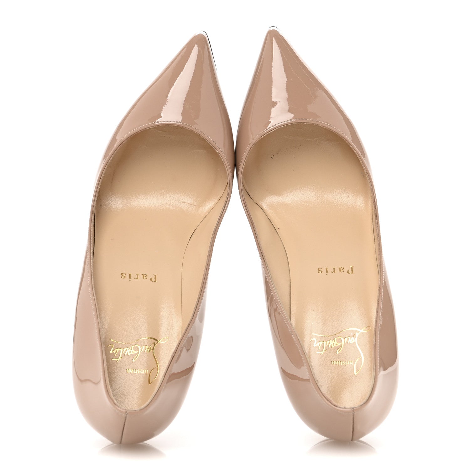 Christian Louboutin Patent Pigalle Follies 85 Pumps 36.5 Nude 2 of 8