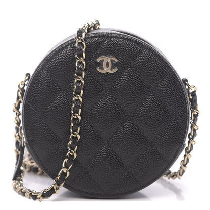 Chanel Caviar Quilted Round Clutch With Chain Black 1 of 10