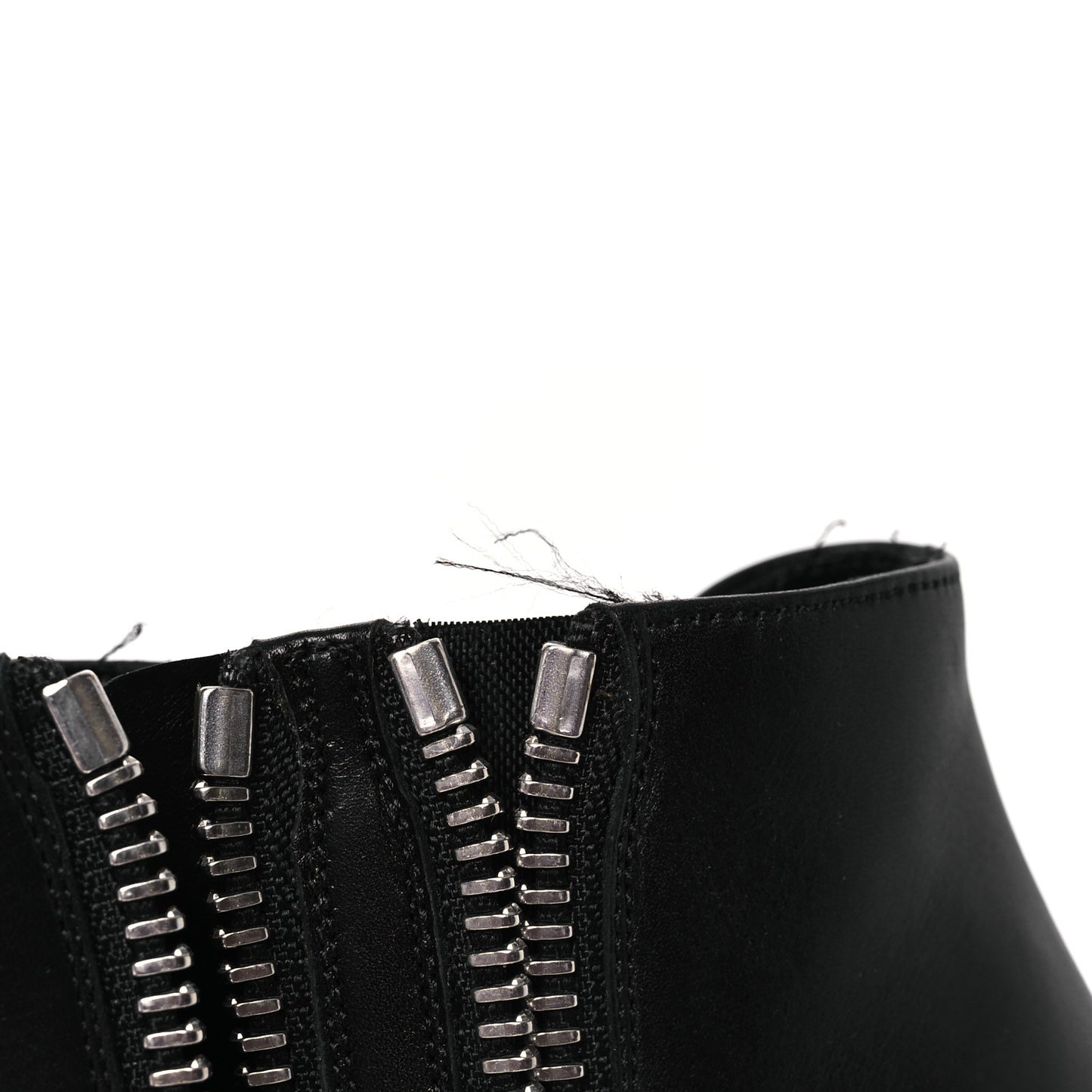 Calfskin Double Zipper Booties 38 Black