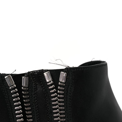 Saint Laurent Calfskin Double Zipper Booties 38 Black 11 of 11