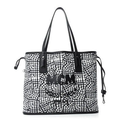 MCM Visetos Large Liz Reversible Shopper Tote Black 10 of 16