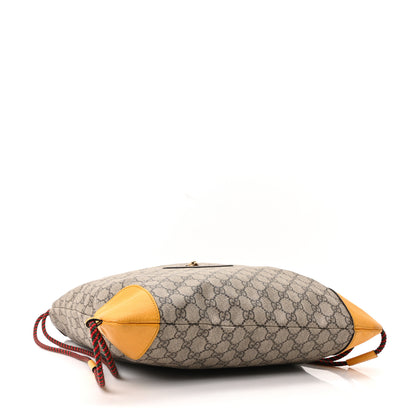 Gucci GG Supreme Monogram Neo Vintage Drawstring Backpack Beige New Acero Crop 4 of 10
