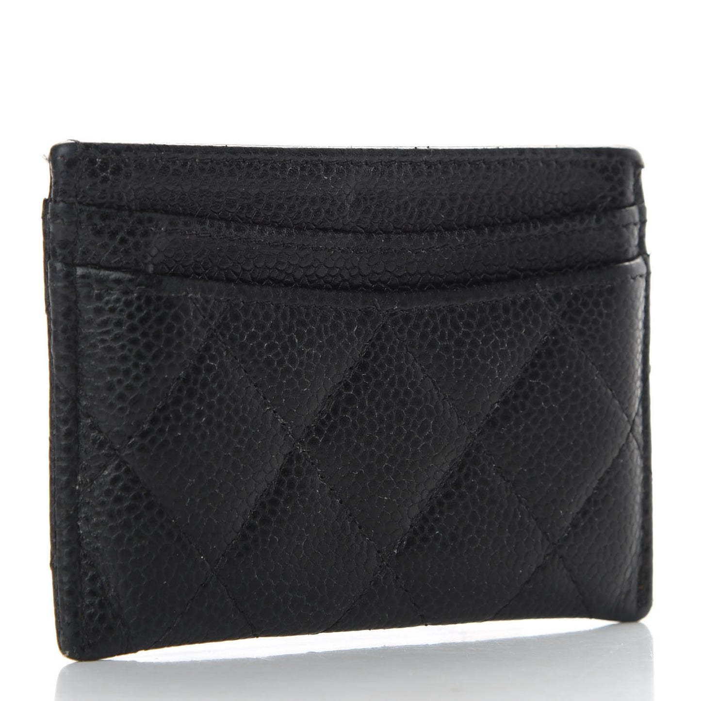 Caviar Quilted Card Holder Black