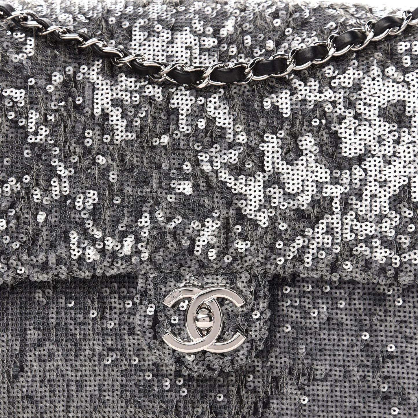 Sequin Jumbo Single Flap Silver