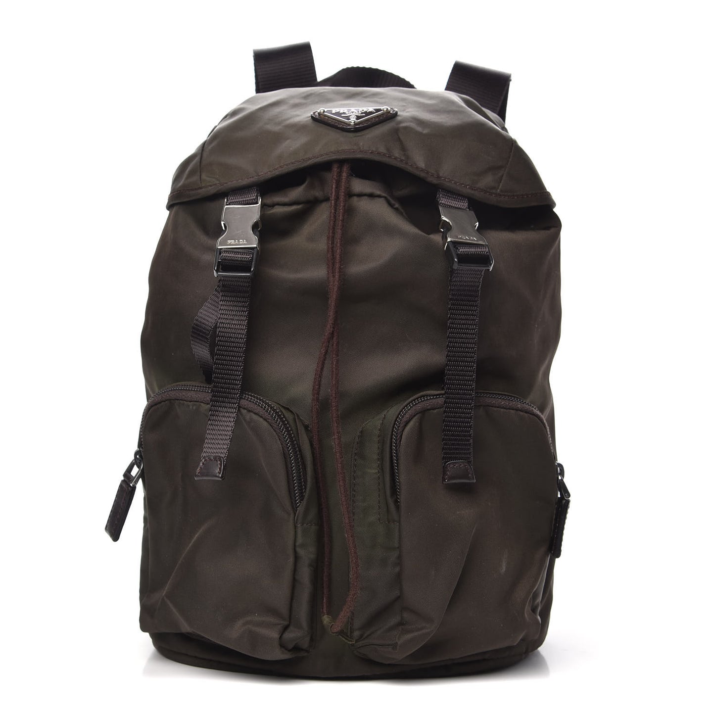 Nylon Vela Saffiano Backpack Ebano