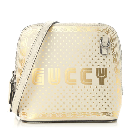 Gucci X SEGA Calfskin GUCCY Stars Mini Dome Shoulder Bag Mystic White Gold 1 of 12