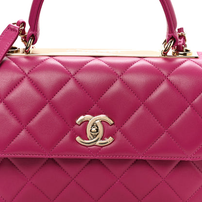 Chanel Lambskin Quilted Small Trendy CC Flap Dual Handle Bag Dark Pink 8 of 11