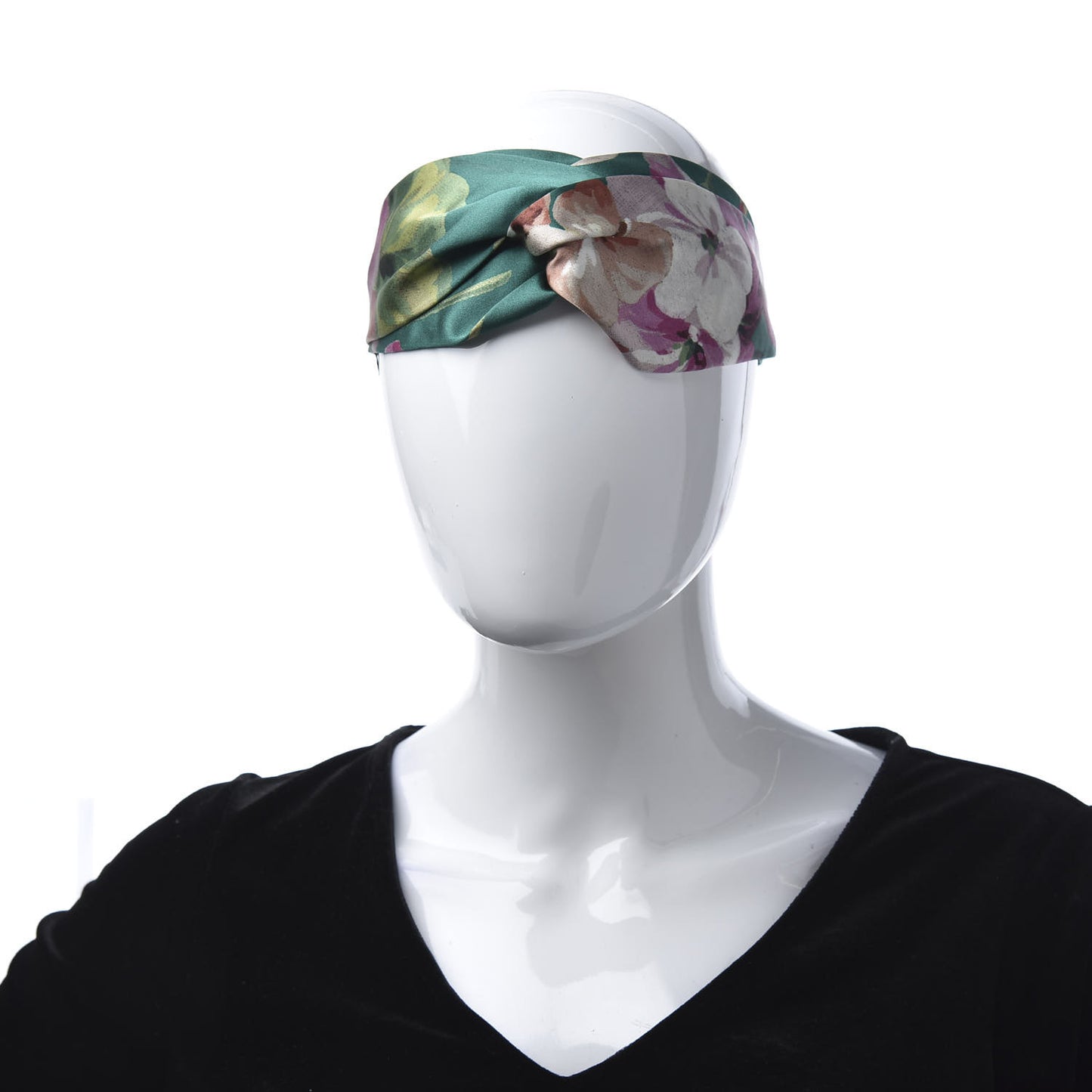 Silk Blooms Print Duchesse Headband Grass