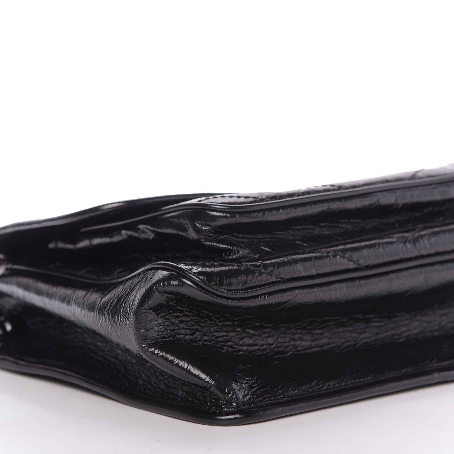Saint Laurent Crinkled Calfskin Matelasse Monogram Medium Niki Chain Satchel Black 7 of 10