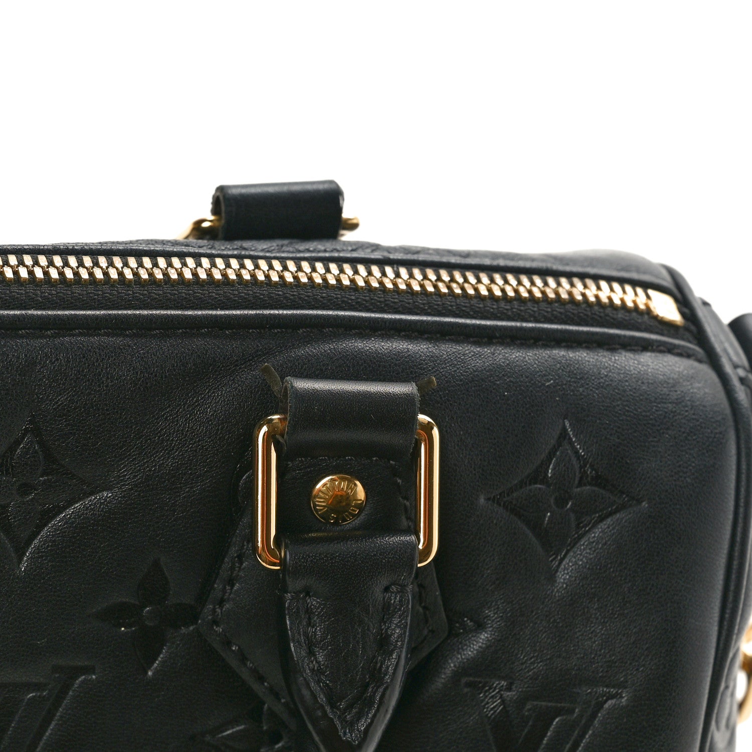 Louis Vuitton Lambskin Embossed Monogram Speedy 22 Bandouliere Black 11 of 12