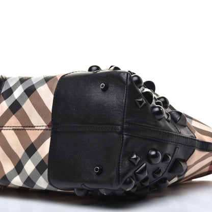 Burberry Nova Check Mega Stud Nickie Tote Black 8 of 10