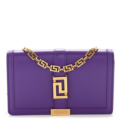 Versace Calfskin Greca Goddess Wallet On Chain Dark Orchid 1 of 12
