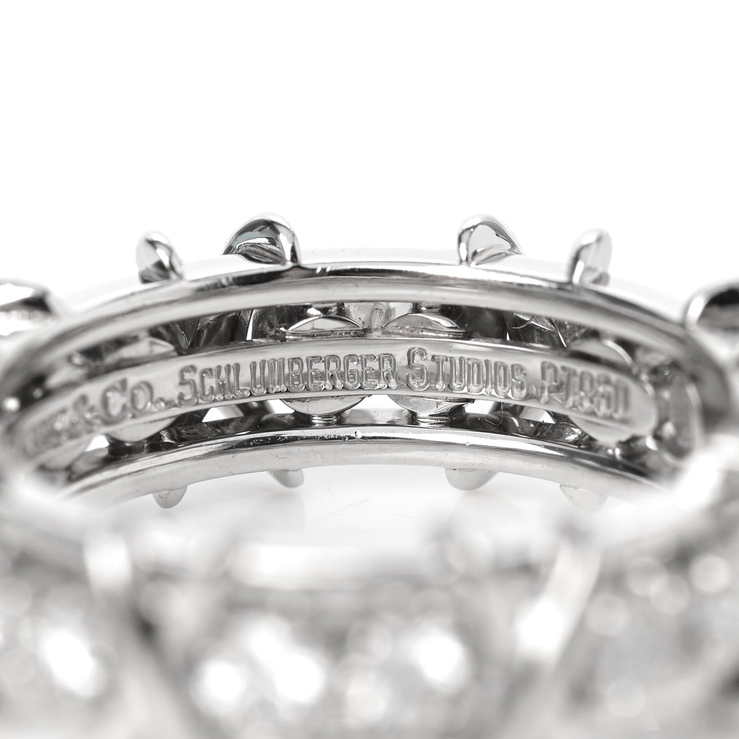 Platinum Diamond Schlumberger Sixteen Stone Ring 54 7