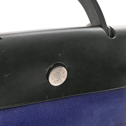 Hermes Toile H Berline Vache Hunter Herbag Zip PM 31 Bleu Encre Black 16 of 16