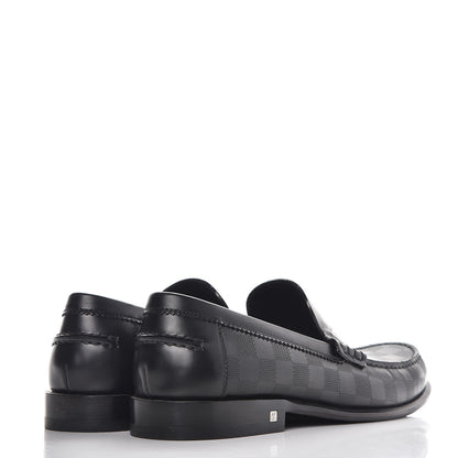 Louis Vuitton Mens Damier Infini Santiago Loafers 8 Black 4 of 8