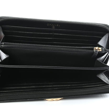 Chanel Lambskin Quilted Boy Zip Around Wallet Black 5 of 8