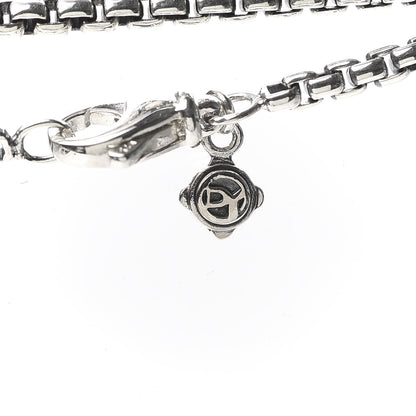 David Yurman Sterling Silver 4 Station Leaf Box Chain Necklace 54" 5 of 6