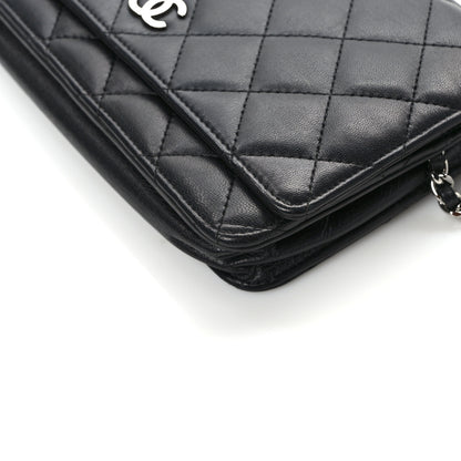 Chanel Lambskin Quilted Wallet On Chain WOC Black 12 of 14
