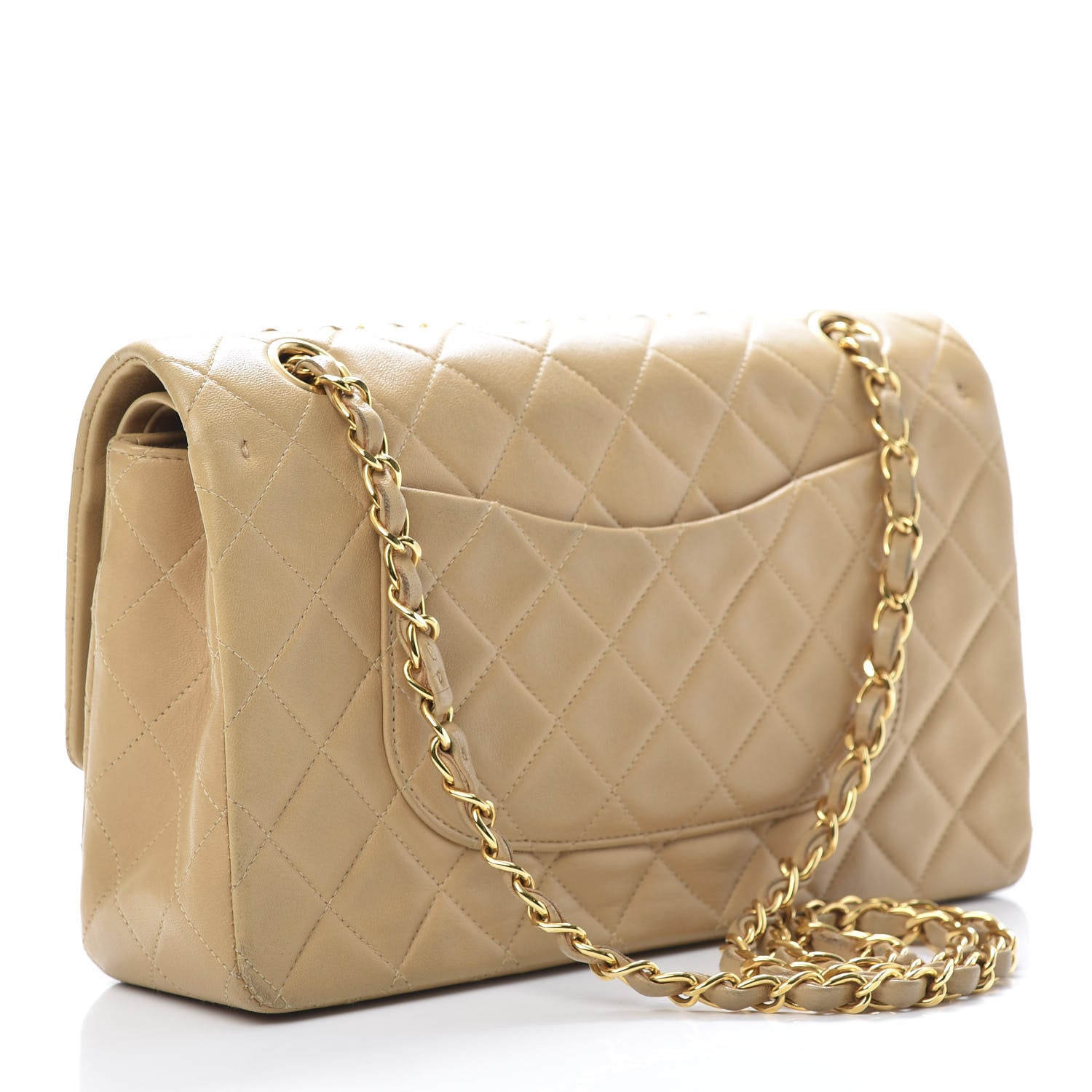 Chanel Lambskin Quilted Medium Double Flap Beige 3 of 18