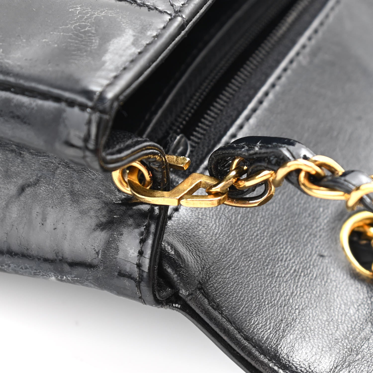 Chanel Patent Quilted Medium Single Flap Bag Black 13 of 22