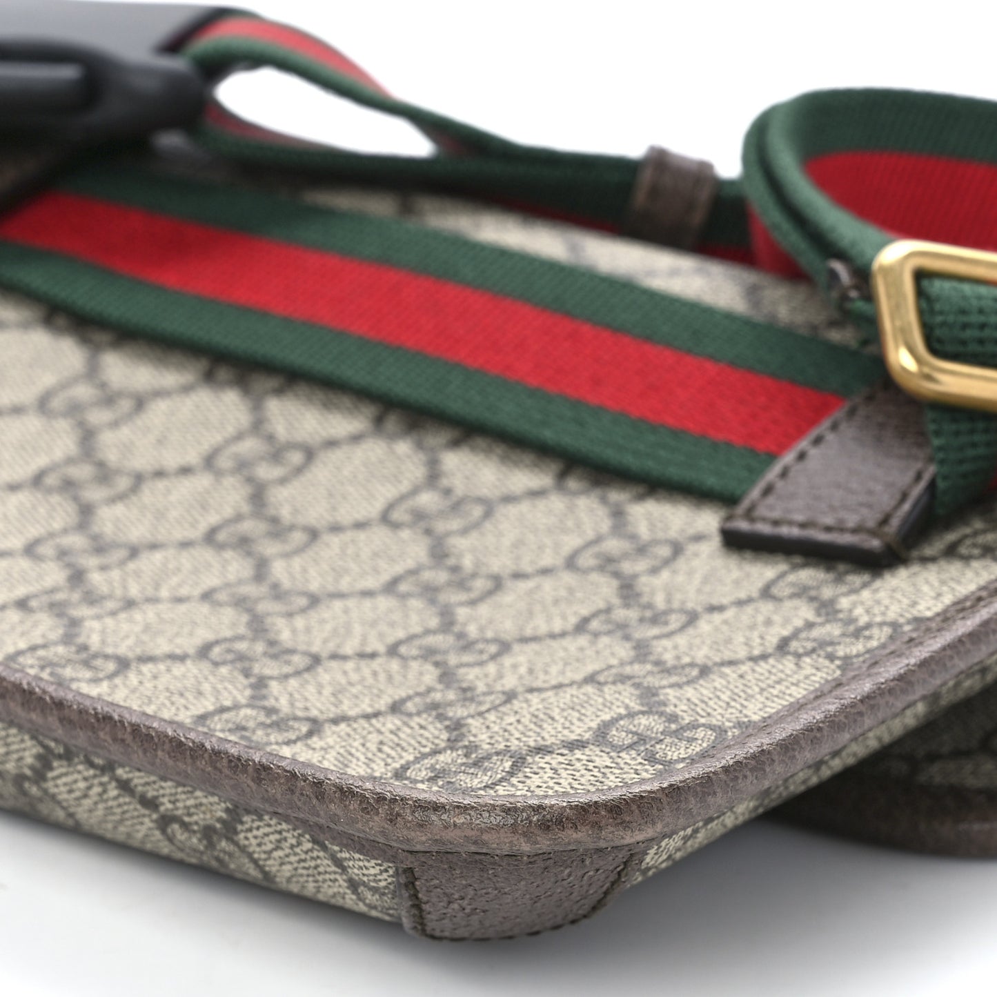 GG Supreme Monogram Neo Vintage Web Belt Bag Brown