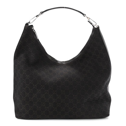 Gucci Denim Monogram Hobo Dark Brown 1 of 4