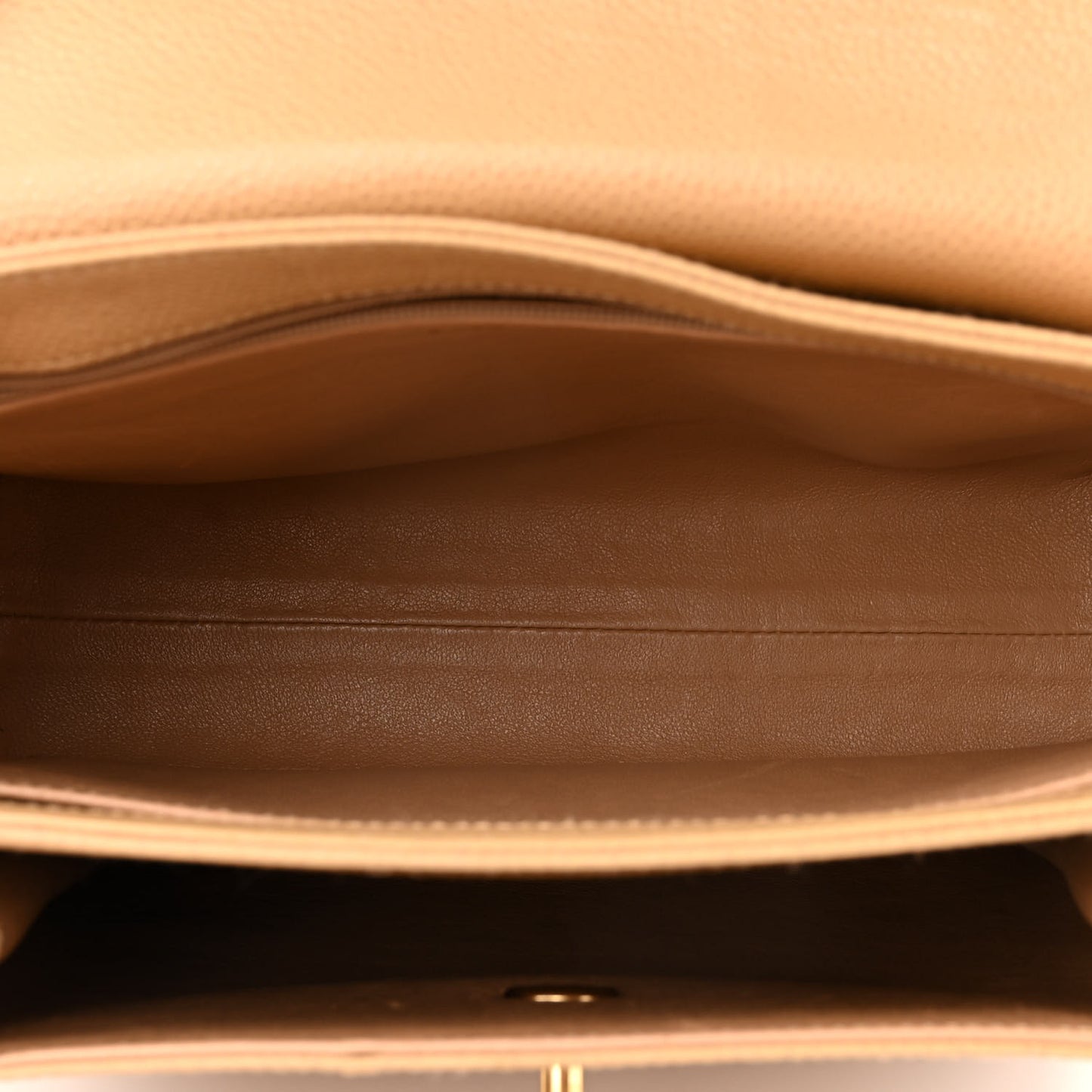Caviar Flap Shoulder Bag Beige