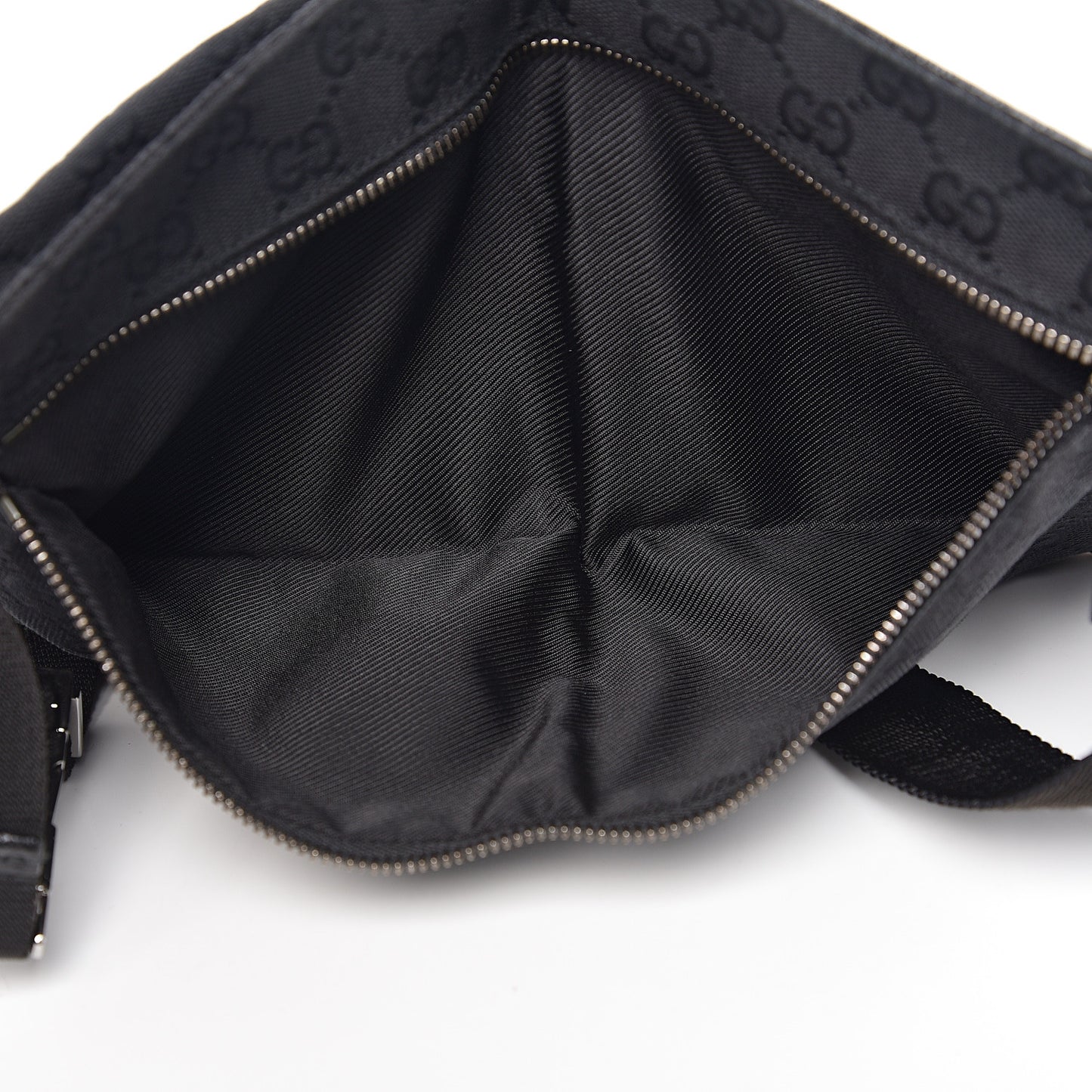 GG Monogram Double Pocket Belt Bag Black