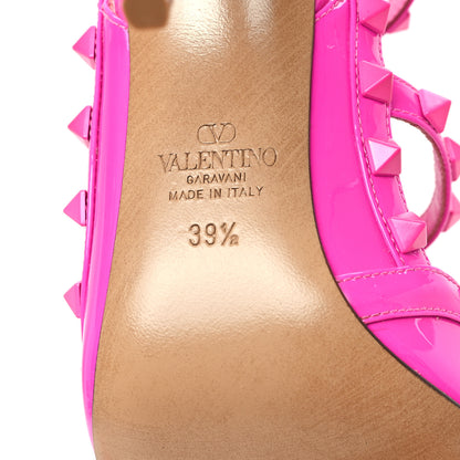 Valentino Garavani Patent Lacquer Monochrome Rockstud Ankle Strap 100mm Pumps 39.5 Pink PP 7 of 11