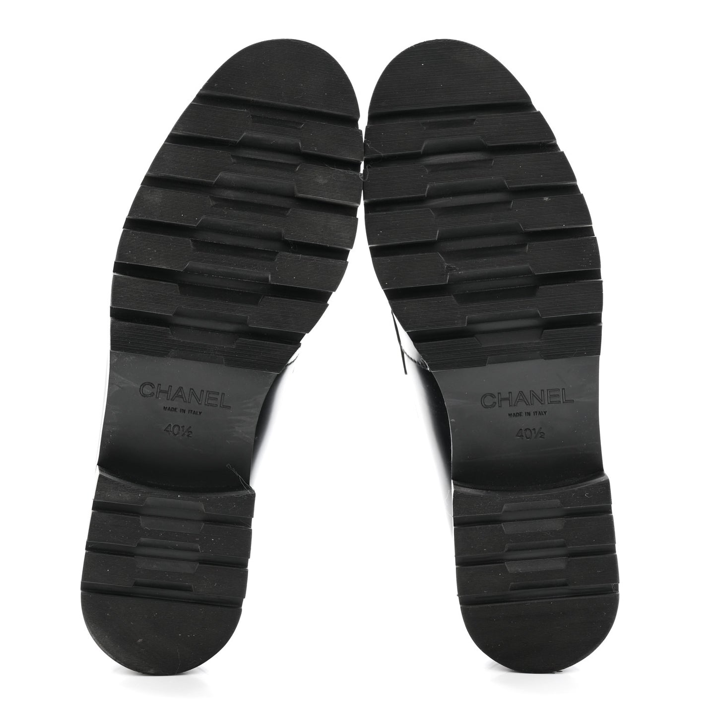 Calfskin Metal CC Loafers 40.5 Black