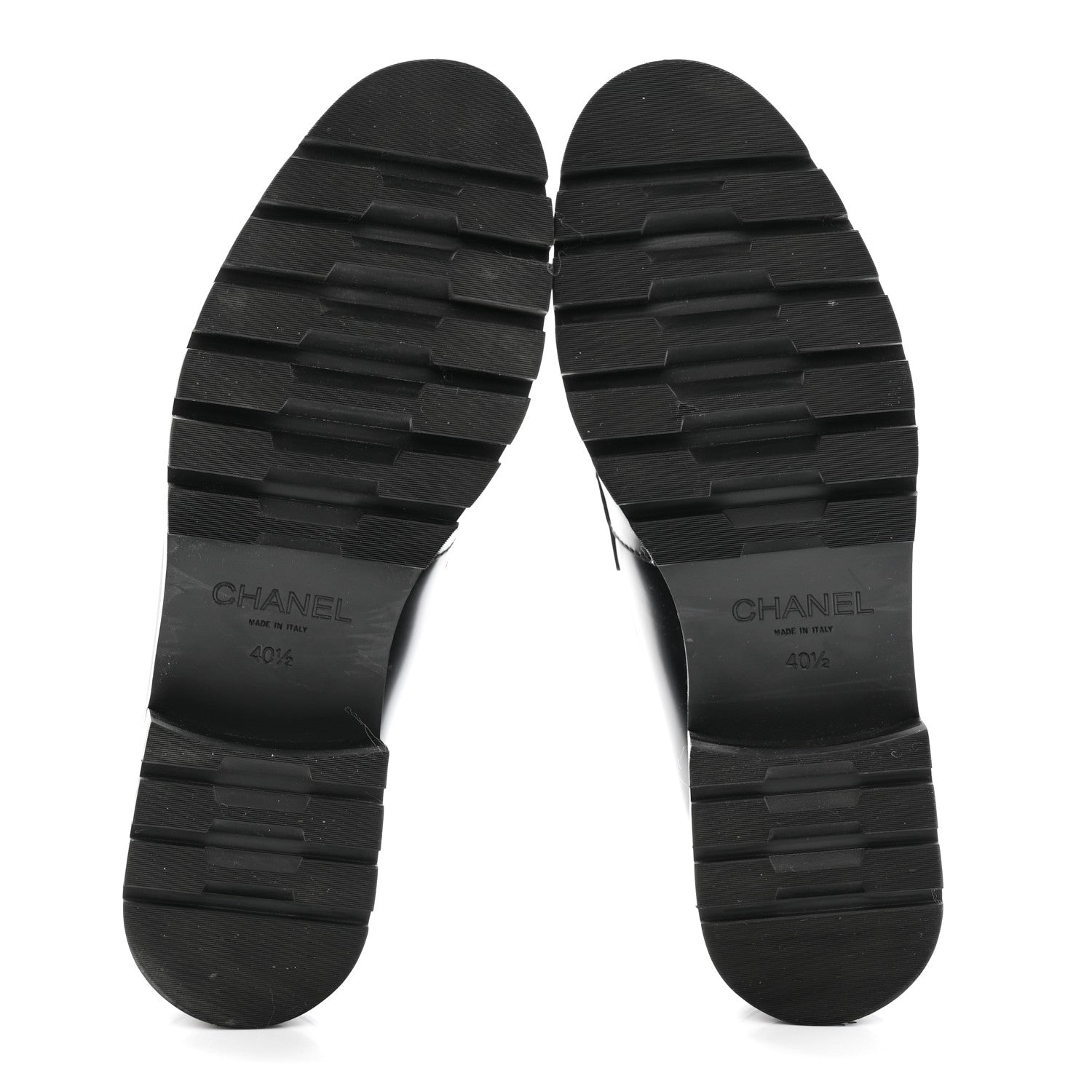 Chanel Calfskin Metal CC Loafers 40.5 Black 5 of 9